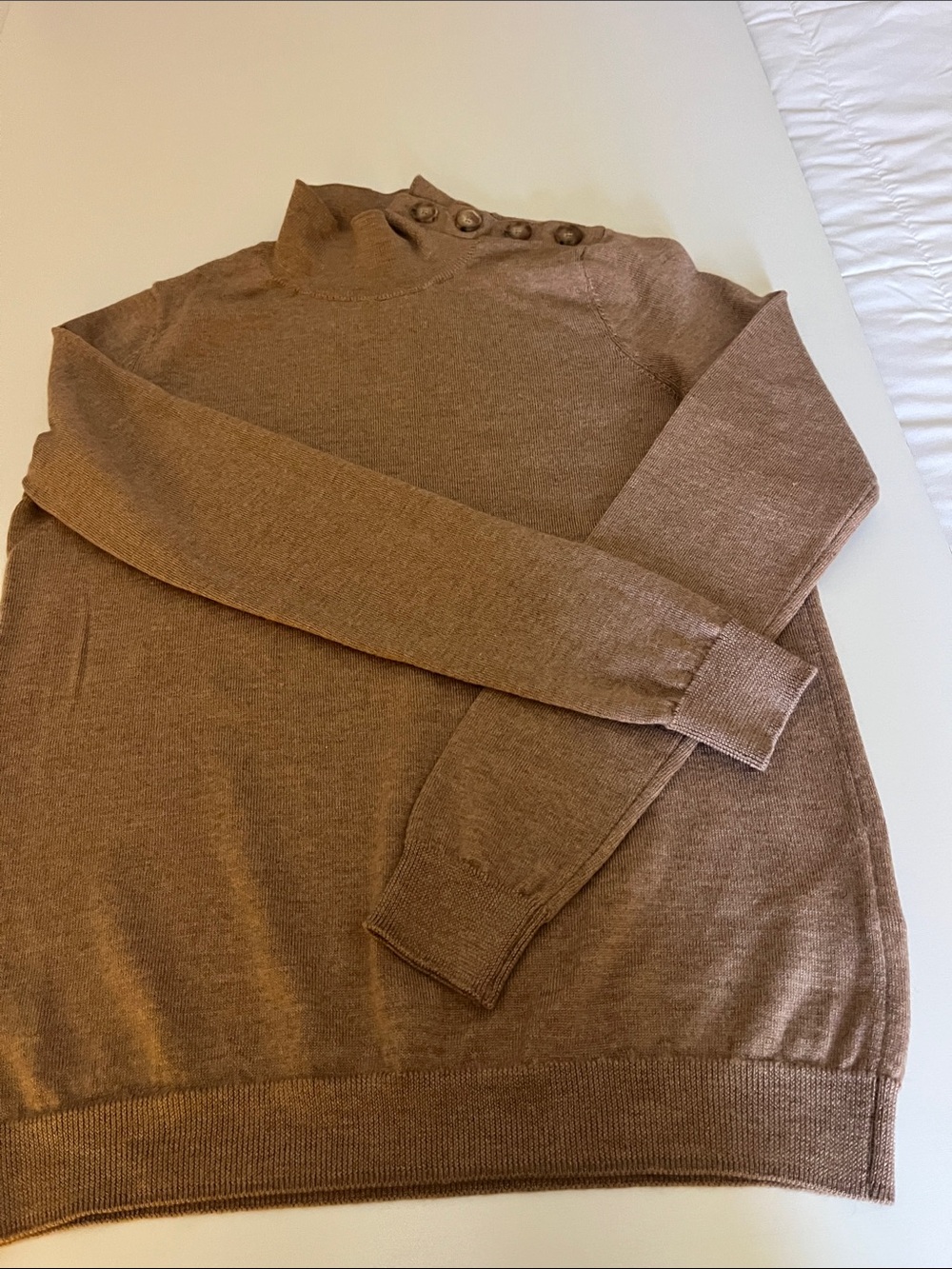 Se’zane size XS Button-Shoulder Turtleneck Sweater